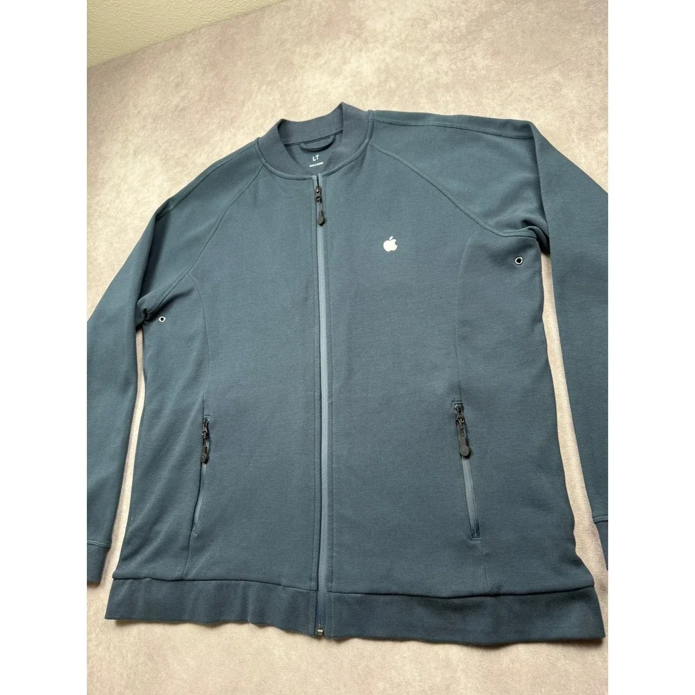 Apple Employee Exclusive Full Zip Bomber Jacket Navy Blue Men LT Rare Tech